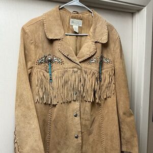 Via Accenti Southwestern leather jacket size W24